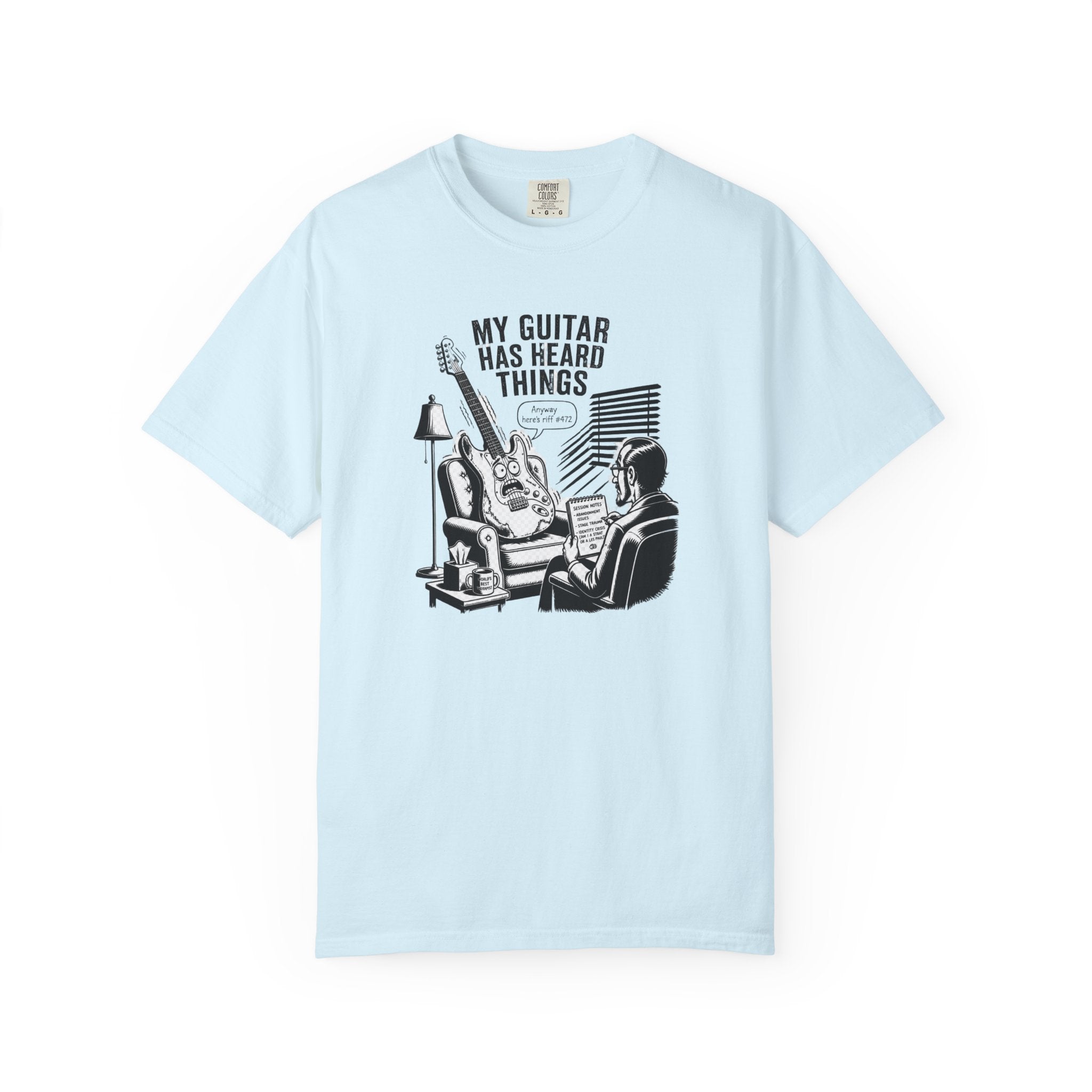 Guitar Lover T‑Shirt — "My Guitar Has Heard Things" Acoustic Music Tee