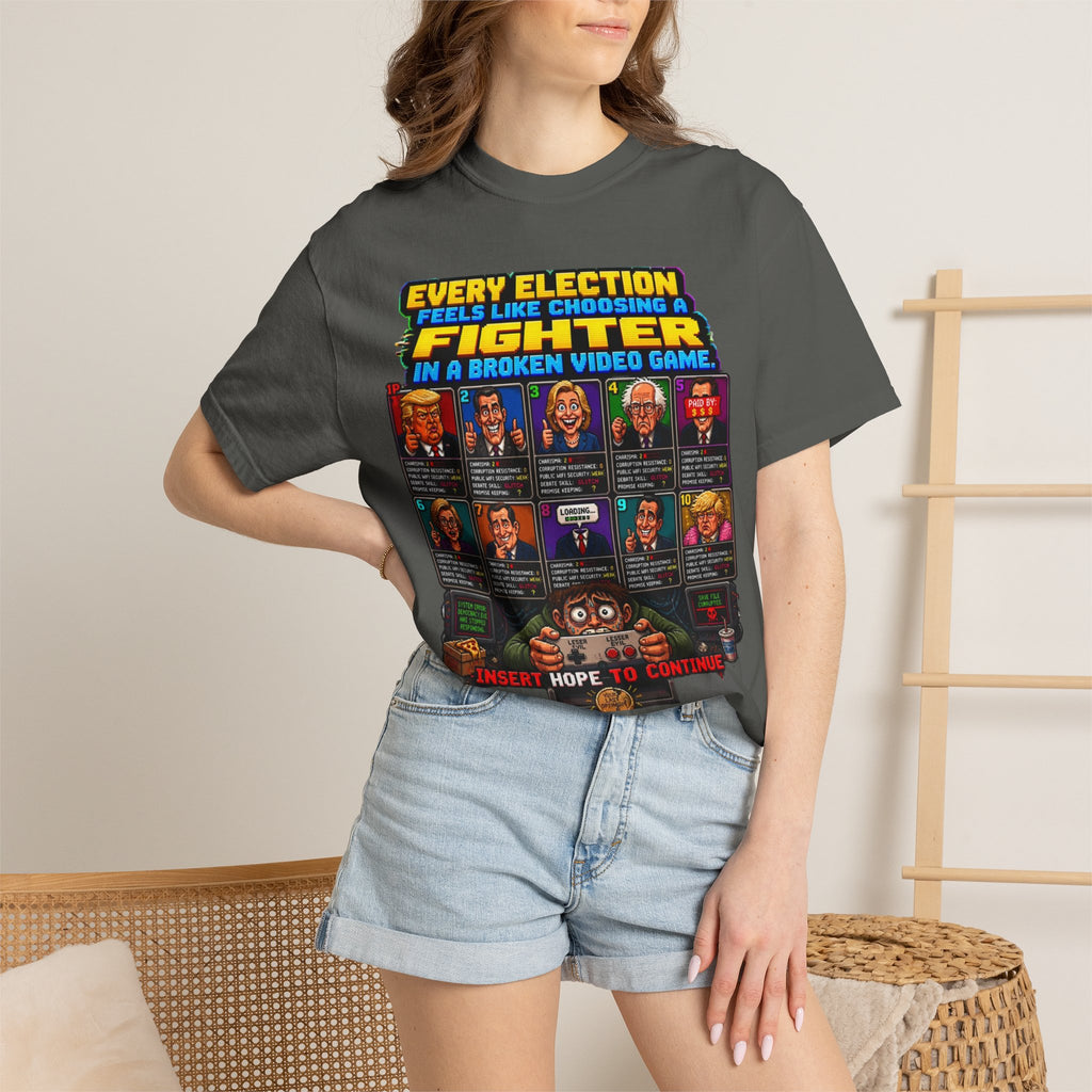 Election Fighter T‑Shirt — 'Every Election Feels Like Choosing a Fighter' Retro Video Game Tee