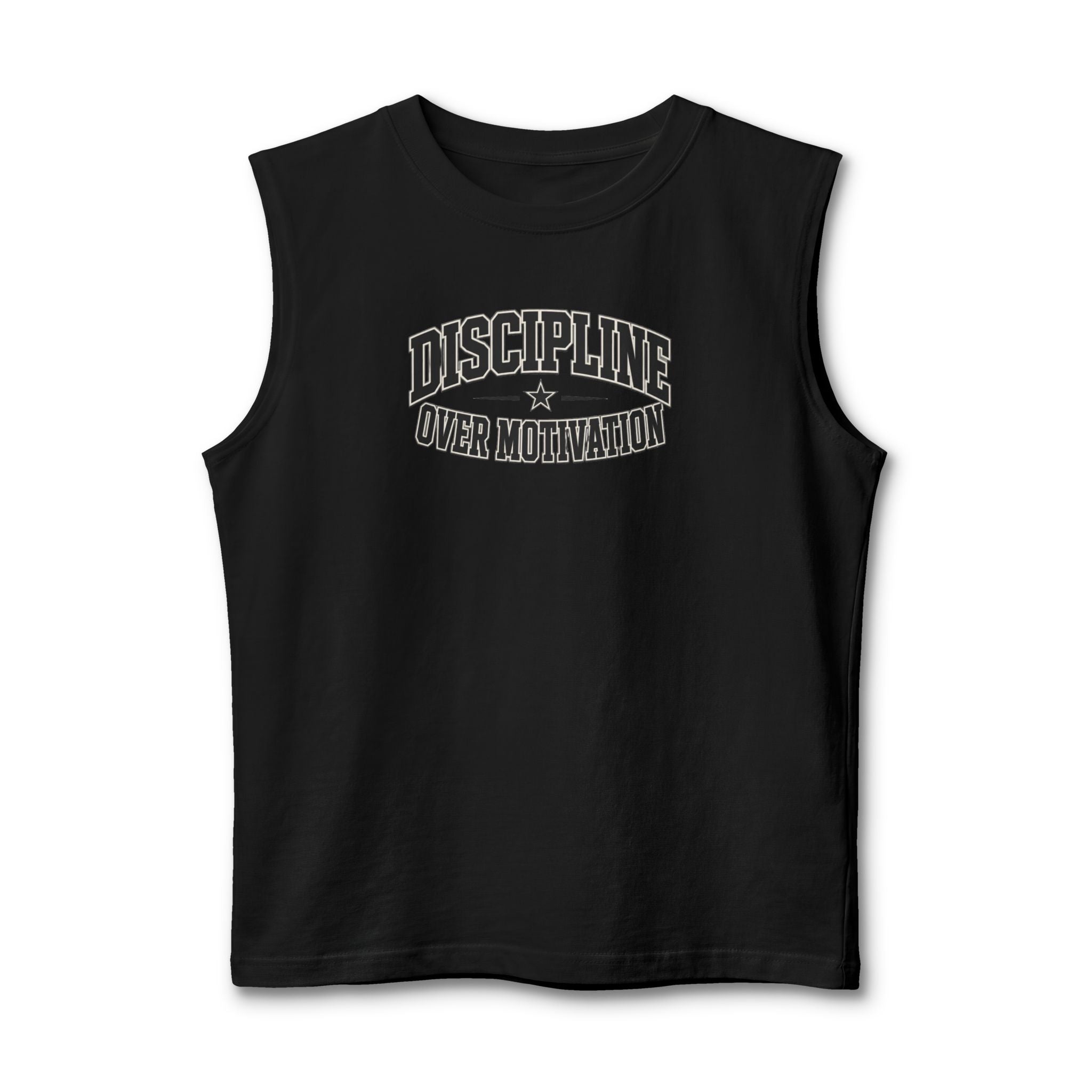 Discipline Over Motivation Muscle Tank — Motivational Gym Workout Tank Top
