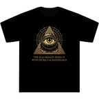 Illuminati Eye Pyramid T-Shirt — "The Illuminati Does It With Secrecy & Handshakes"