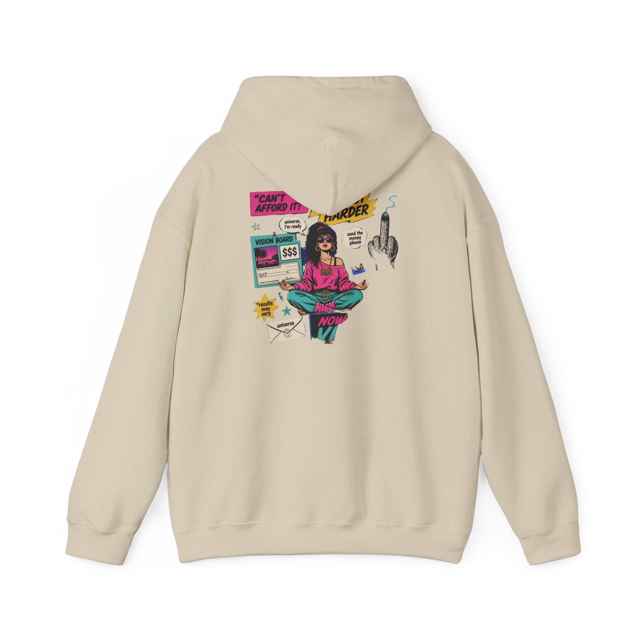 Retro Inspo Hoodie — 'Nope' Meditation Collage Graphic Hooded Sweatshirt