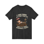 V-Neck Tee — "I Was Born at a Very Young Age and It's Been Downhill Since" Funny Adulting Shirt