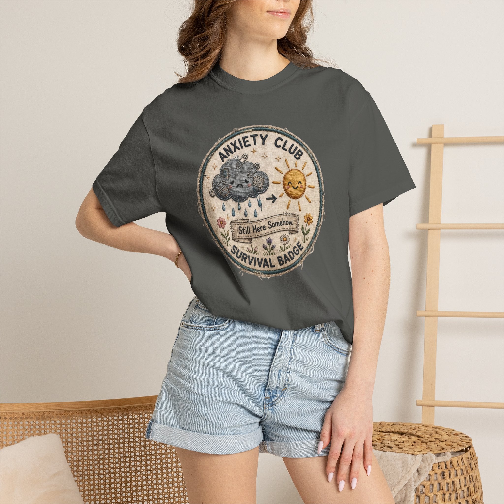 Anxiety Club Survival Badge T-Shirt