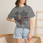 T-Shirt — “My Emotional Support Demon Moved Out” Funny Gothic Graphic Tee