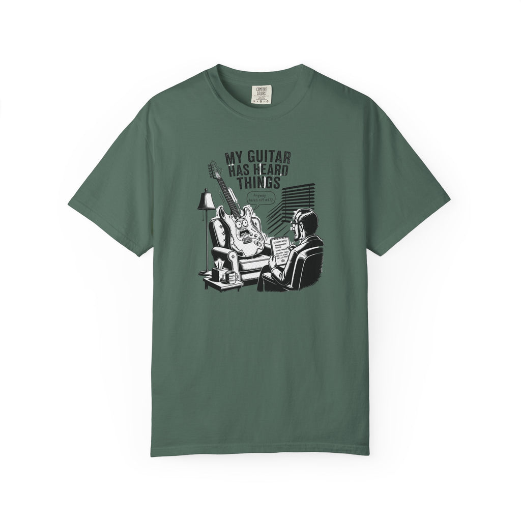 Guitar Lover T‑Shirt — "My Guitar Has Heard Things" Acoustic Music Tee