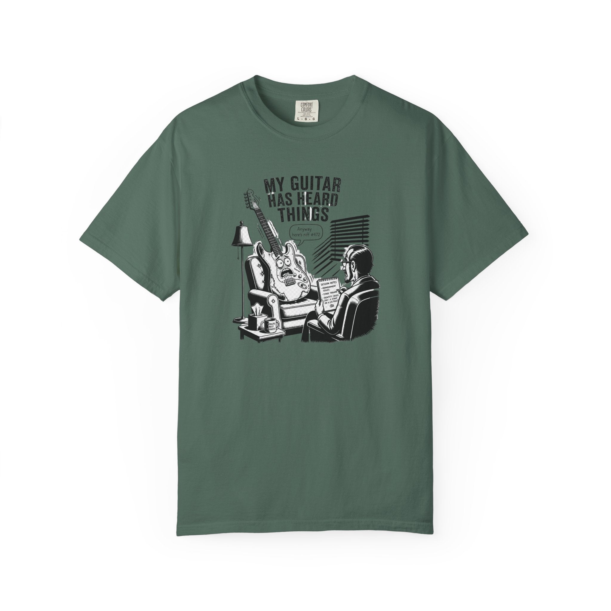 Guitar Lover T‑Shirt — "My Guitar Has Heard Things" Acoustic Music Tee