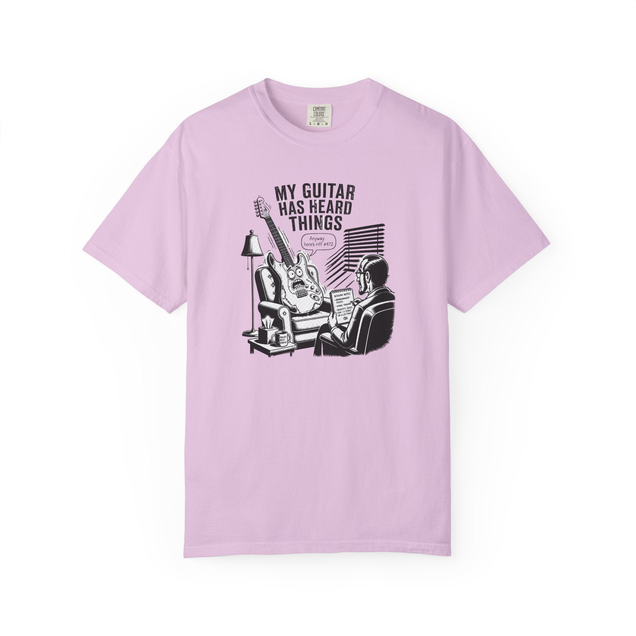 Guitar Lover T‑Shirt — "My Guitar Has Heard Things" Acoustic Music Tee