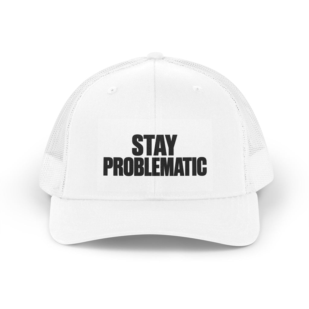 Stay Problematic Trucker Hat – Retro Mesh Snapback Cap