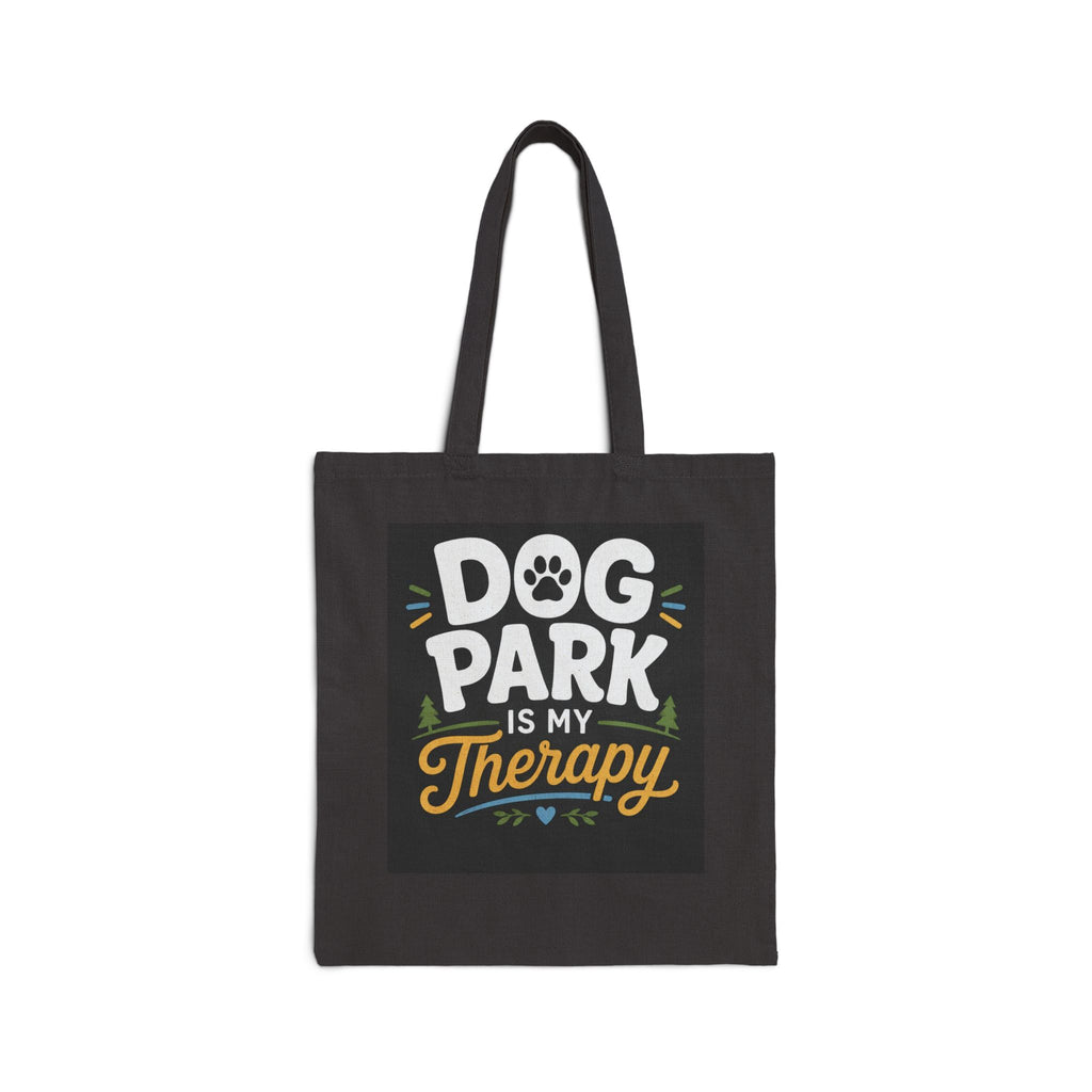 Dog Park Is My Therapy Tote Bag — Canvas Dog Lover Grocery & Beach Tote